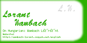 lorant wambach business card